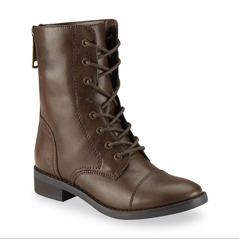 Bongo Women’s Nadine Brown Combat Boot, Size: 7 1/2